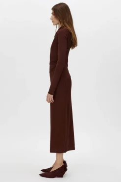 MAI LONG SLEEVE DRESS (ALMANDINE)