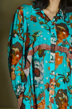 MAKE YOU BLOOM DRESS (BLUE FLORAL)