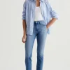MARI MID RINSE SLIM STRAIGHT JEAN (13 YEAR PROMENADE)