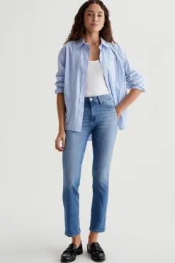 MARI MID RINSE SLIM STRAIGHT JEAN (13 YEAR PROMENADE)