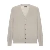 MERINO V NECK CARDIGAN (ALABASTER)