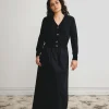 MERINO V NECK CROP CARDIGAN (BLACK)