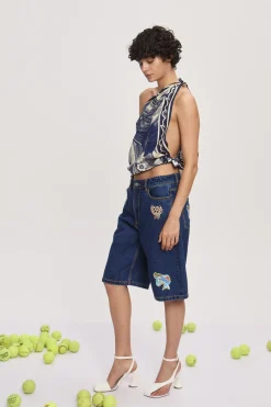 MICKEY SILK SCARF (NAVY)