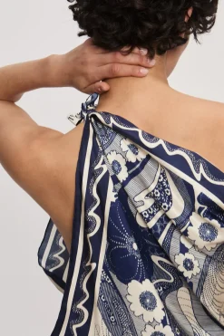 MICKEY SILK SCARF (NAVY)