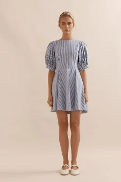 MINI COCO DRESS (BLUE STRIPE)