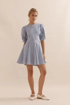 MINI COCO DRESS (BLUE STRIPE)