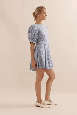 MINI COCO DRESS (BLUE STRIPE)