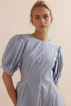 MINI COCO DRESS (BLUE STRIPE)