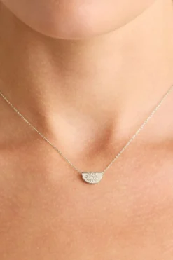 MINI LOTUS NECKLACE (14K SOLID WHITE GOLD)