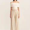 NEWMAN HIGH WAISTED TAILORED PANT (PARCHMENT)