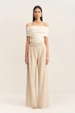 NEWMAN HIGH WAISTED TAILORED PANT (PARCHMENT)
