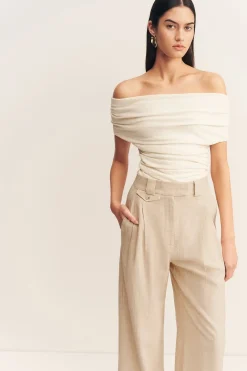 NEWMAN HIGH WAISTED TAILORED PANT (PARCHMENT)