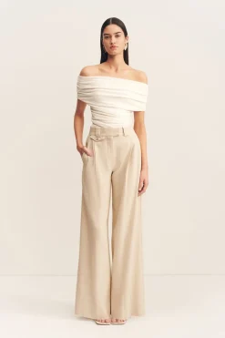 NEWMAN HIGH WAISTED TAILORED PANT (PARCHMENT)
