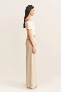 NEWMAN HIGH WAISTED TAILORED PANT (PARCHMENT)