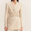 NEWMAN HOURGLASS BLAZER WITH BELT (PARCHMENT)