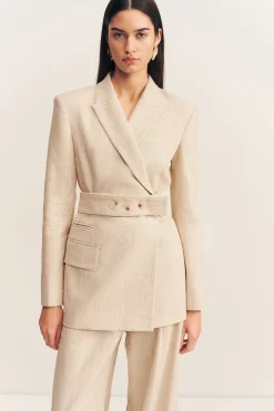 NEWMAN HOURGLASS BLAZER WITH BELT (PARCHMENT)