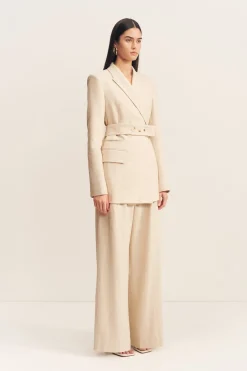 NEWMAN HOURGLASS BLAZER WITH BELT (PARCHMENT)