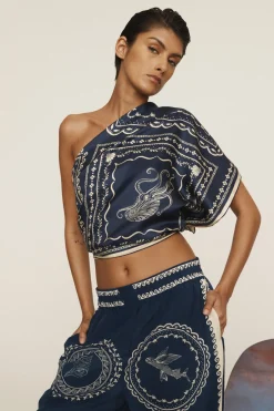 OCEANE SILK SCARF (BLUE)