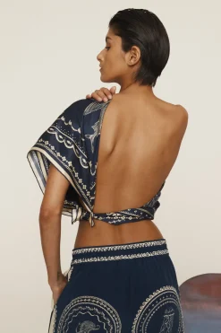 OCEANE SILK SCARF (BLUE)