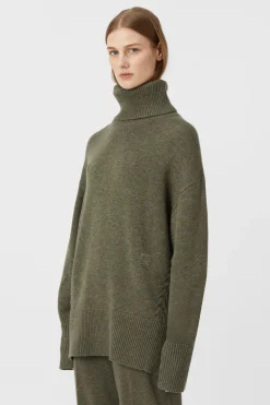 PASCAL CASHMERE BLEND TURTLENECK (ARMY GREEN)