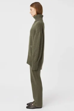 PASCAL CASHMERE BLEND TURTLENECK (ARMY GREEN)