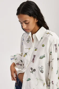 PLAY EMBROIDERED SHIRT (CREAM)