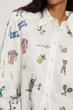 PLAY EMBROIDERED SHIRT (CREAM)