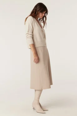 PURE CASHMERE V CARDIGAN (OATMEAL)