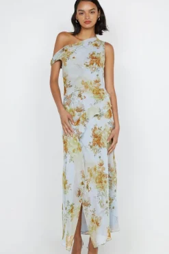 RAHNI ASYM DRESS (ANTIQUE DENIM FLORAL)
