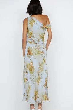 RAHNI ASYM DRESS (ANTIQUE DENIM FLORAL)
