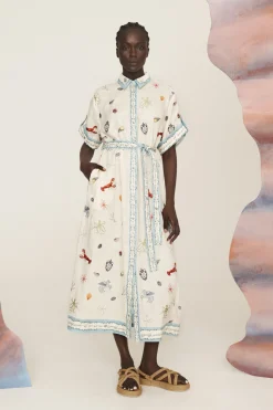 SANDY EMBROIDERED SHIRTDRESS (MULTI)