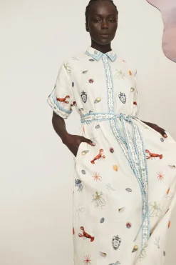 SANDY EMBROIDERED SHIRTDRESS (MULTI)