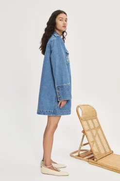STEPHI DENIM MINI DRESS (LIGHT INDIGO) | PRE ORDER