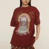 SURREALIST SUMMER BURGUNDY TEE (BURGUNDY)