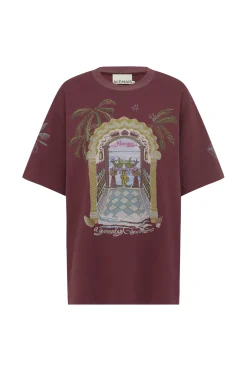 SURREALIST SUMMER BURGUNDY TEE (BURGUNDY)