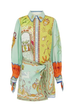 SURREALIST SUMMER MINI SHIRTDRESS (MULIT)