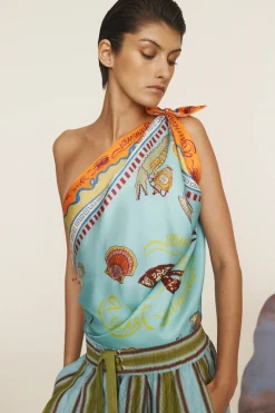 SURREALIST SUMMER SILK SCARF (MULTI)