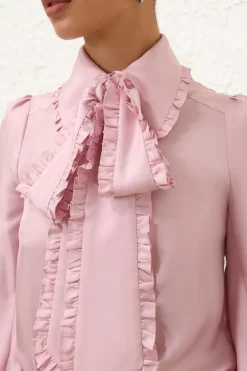 TWILL BOW SHIRT (LILAC)