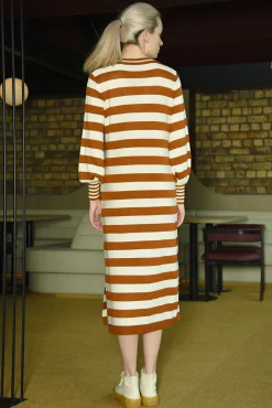 V-IVA LA REVOLUTION DRESS (CINNAMON STRIPE)