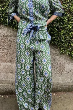 WYLIE RELAXED PANT (GREEN/BLUE IKAT)