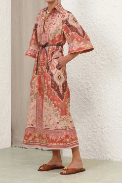 WYLIE TUNIC MIDI DRESS (RUST MULTI)