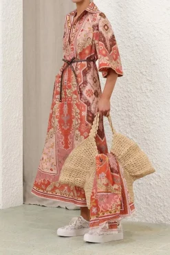 WYLIE TUNIC MIDI DRESS (RUST MULTI)